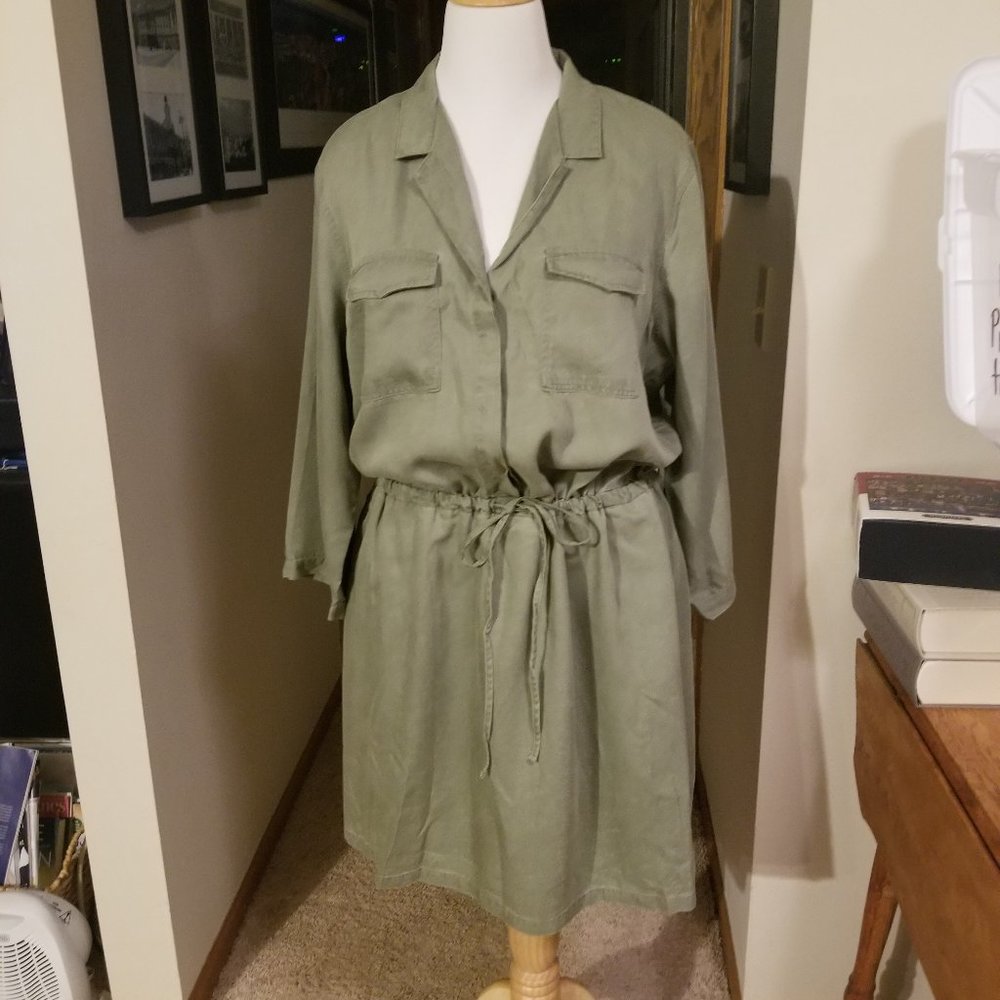 Old Navy Drawstring Waist Utility Shirt Dress NWT